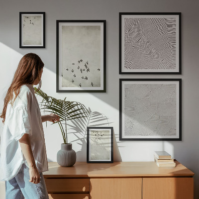 Modernes wandbilder-set Minimalistische Vogelmalerei