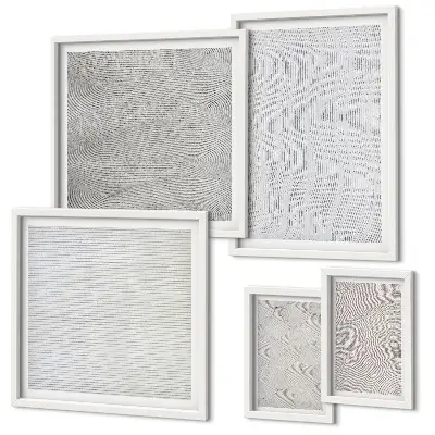 Modernes Wandbilder-Set mit Sandmuster und geometrischen Strukturen