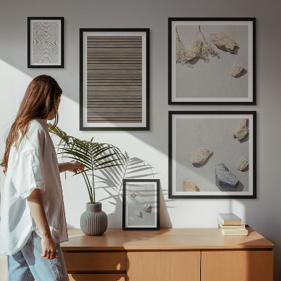 Bildergalerie-set für die wand Natürliche Texturen Holz Steine
