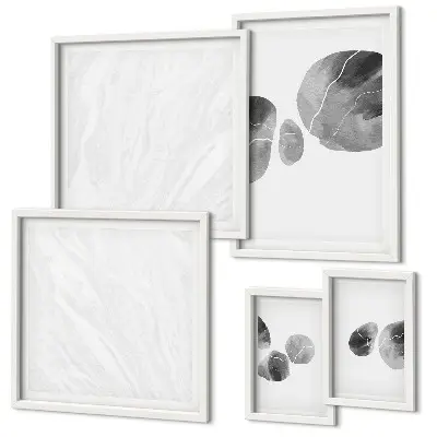 Modernes Wandbilder-Set mit abstrakter Farbflecken-Malerei