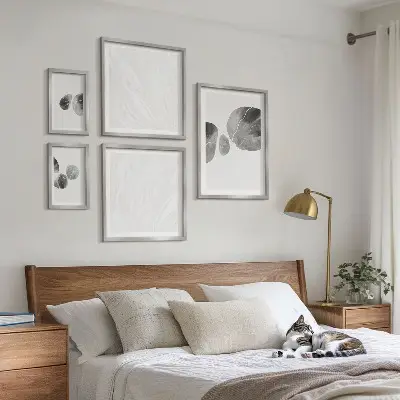Modernes Wandbilder-Set mit abstrakter Farbflecken-Malerei