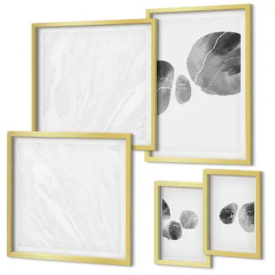 Modernes Wandbilder-Set mit abstrakter Farbflecken-Malerei