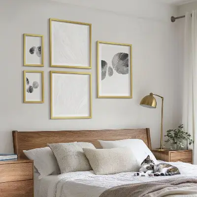 Modernes Wandbilder-Set mit abstrakter Farbflecken-Malerei