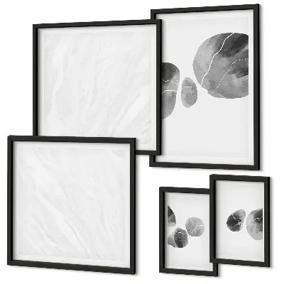 Modernes Wandbilder-Set mit abstrakter Farbflecken-Malerei