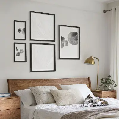 Modernes Wandbilder-Set mit abstrakter Farbflecken-Malerei