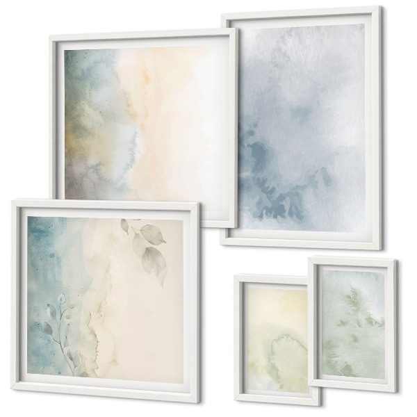 Modernes wandbilder-set Pastellfarben auf Leinwand