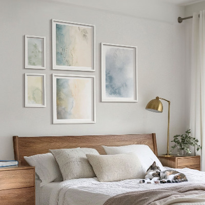 Modernes wandbilder-set Pastellfarben auf Leinwand