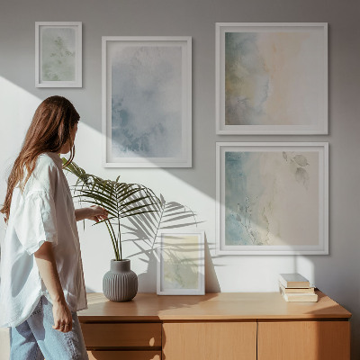 Modernes wandbilder-set Pastellfarben auf Leinwand