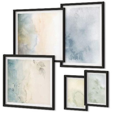 Modernes wandbilder-set Pastellfarben auf Leinwand
