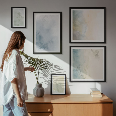 Modernes wandbilder-set Pastellfarben auf Leinwand