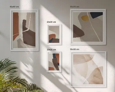 Wandbilder-Set für das Sofa mit abstrakten modernen Formen