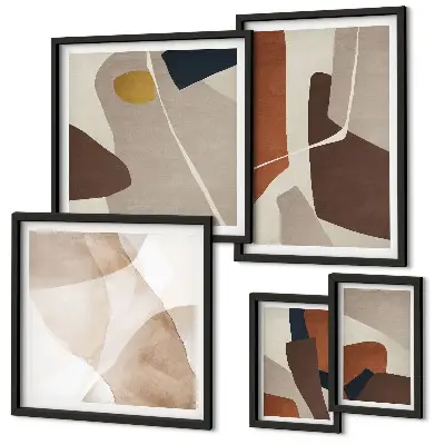 Wandbilder-Set für das Sofa mit abstrakten modernen Formen