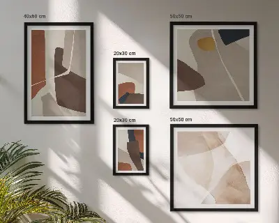 Wandbilder-Set für das Sofa mit abstrakten modernen Formen