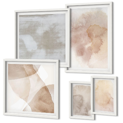 Modernes wandbilder-set Warme Aquarell-Pastelltexturen