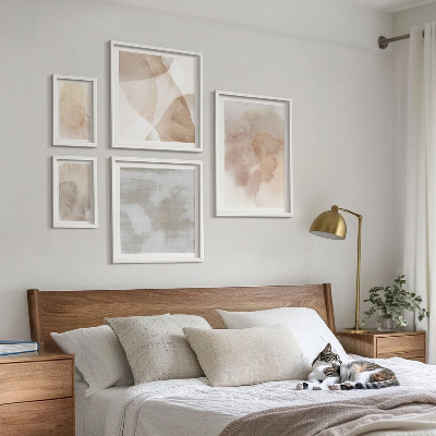 Modernes wandbilder-set Warme Aquarell-Pastelltexturen