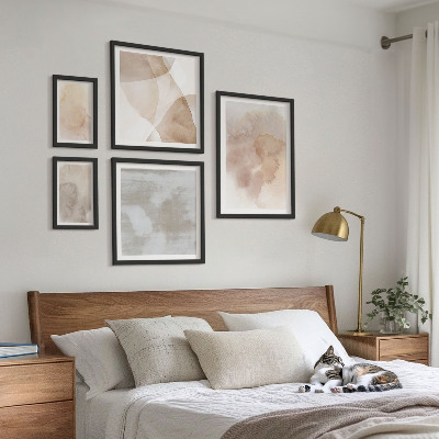 Modernes wandbilder-set Warme Aquarell-Pastelltexturen