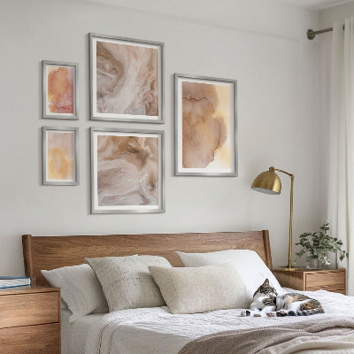 Bilderset fürs sofa Warme, farbenfrohe Aquarelltexturen