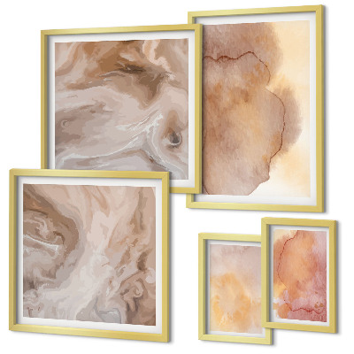 Bilderset fürs sofa Warme, farbenfrohe Aquarelltexturen
