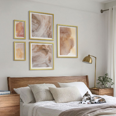 Bilderset fürs sofa Warme, farbenfrohe Aquarelltexturen