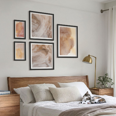 Bilderset fürs sofa Warme, farbenfrohe Aquarelltexturen