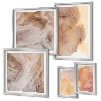 Bilderset fürs sofa Warme, farbenfrohe Aquarelltexturen