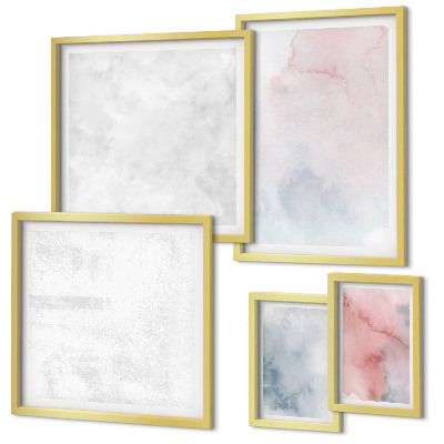 Bildergalerie-set für die wand Pastellfarbene Aquarelltexturen