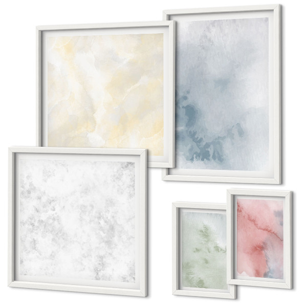 Modernes wandbilder-set Pastellfarben auf Leinwand