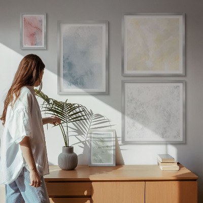 Modernes wandbilder-set Pastellfarben auf Leinwand