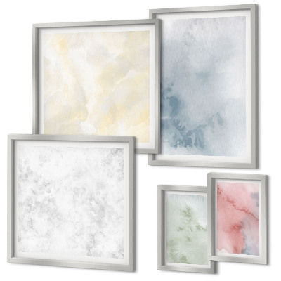 Modernes wandbilder-set Pastellfarben auf Leinwand