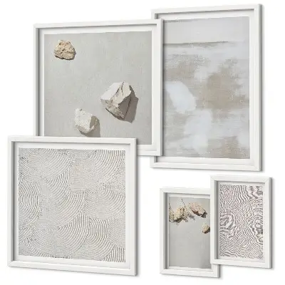 Bildergalerien-Set für die Wand mit Boho-Textur aus Sandsteinen