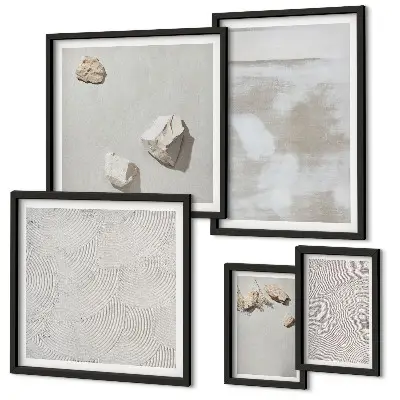 Bildergalerien-Set für die Wand mit Boho-Textur aus Sandsteinen