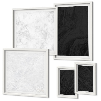 Modernes wandbilder-set Dunkles Licht, glamouröse Marmor