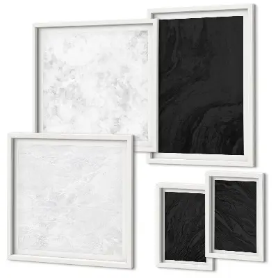 Modernes Wandbilder-Set dunkles Licht mit glamouröser Marmoroptik