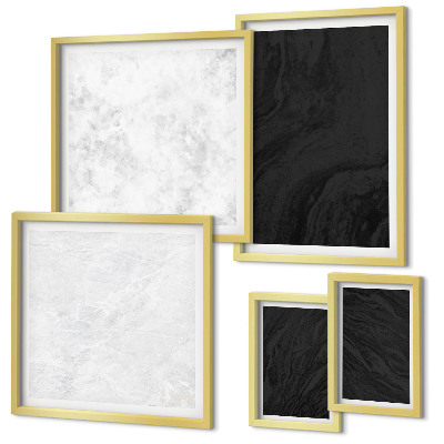 Modernes wandbilder-set Dunkles Licht, glamouröse Marmor