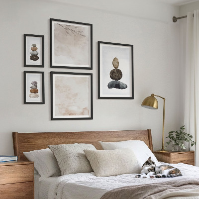 Bilderset fürs sofa Steinstapel-Boho-Malerei
