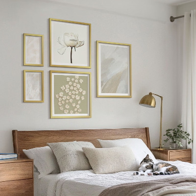 Bilderset fürs sofa Blumen, modische Boho-Texturen