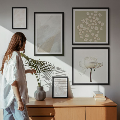 Bilderset fürs sofa Blumen, modische Boho-Texturen