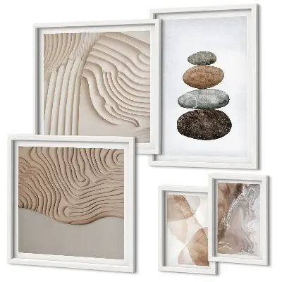 Bildergalerie-Set für die Wand mit abstrakten Pastellformen