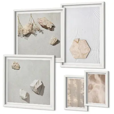 Bildergalerieset für die Wand mit dezenten Boho-Naturtexturen