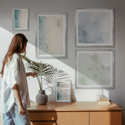 Modernes wandbilder-set Verschüttete Wasserfarben auf Leinwand, Minimalismus