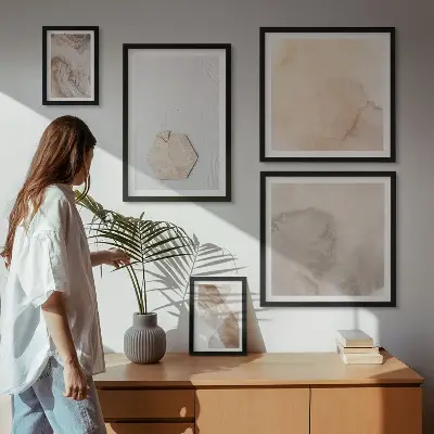 Bilderset fürs Sofa abstrakte Naturdarstellung im Designstil