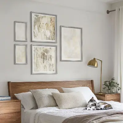 Wandbilder-Set helles Strukturfarben-Design