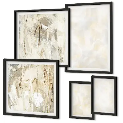 Wandbilder-Set helles Strukturfarben-Design