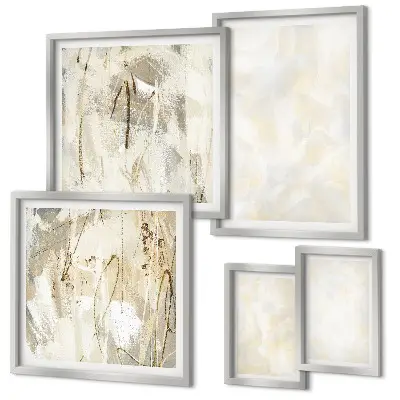Wandbilder-Set helles Strukturfarben-Design