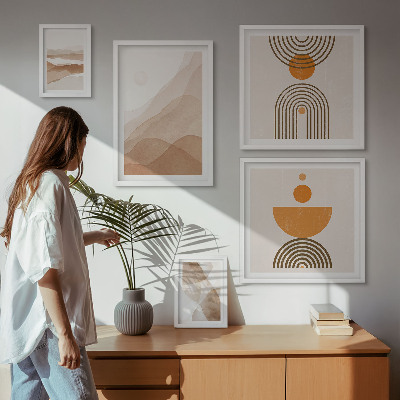 Modernes wandbilder-set Strukturen in verschiedenen Schattierungen des Minimalismus