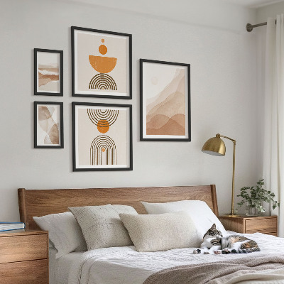 Modernes wandbilder-set Strukturen in verschiedenen Schattierungen des Minimalismus