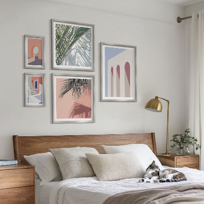 Bilderset fürs sofa Stadtarchitektur-Illustrationen