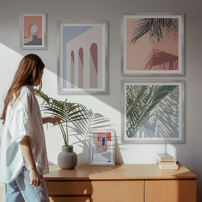 Bilderset fürs sofa Stadtarchitektur-Illustrationen