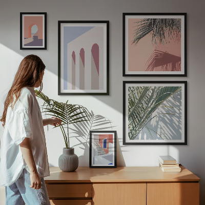 Bilderset fürs sofa Stadtarchitektur-Illustrationen
