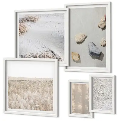 Modernes Wandbilder-Set mit Boho-Naturtexturen